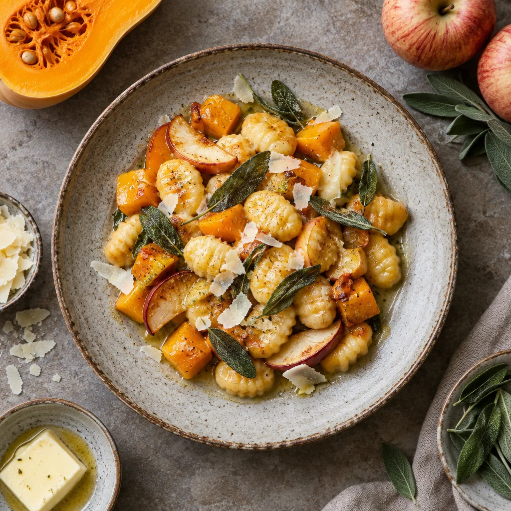 Kürbis-Apfel-Gnocchi mit Salbeibutter