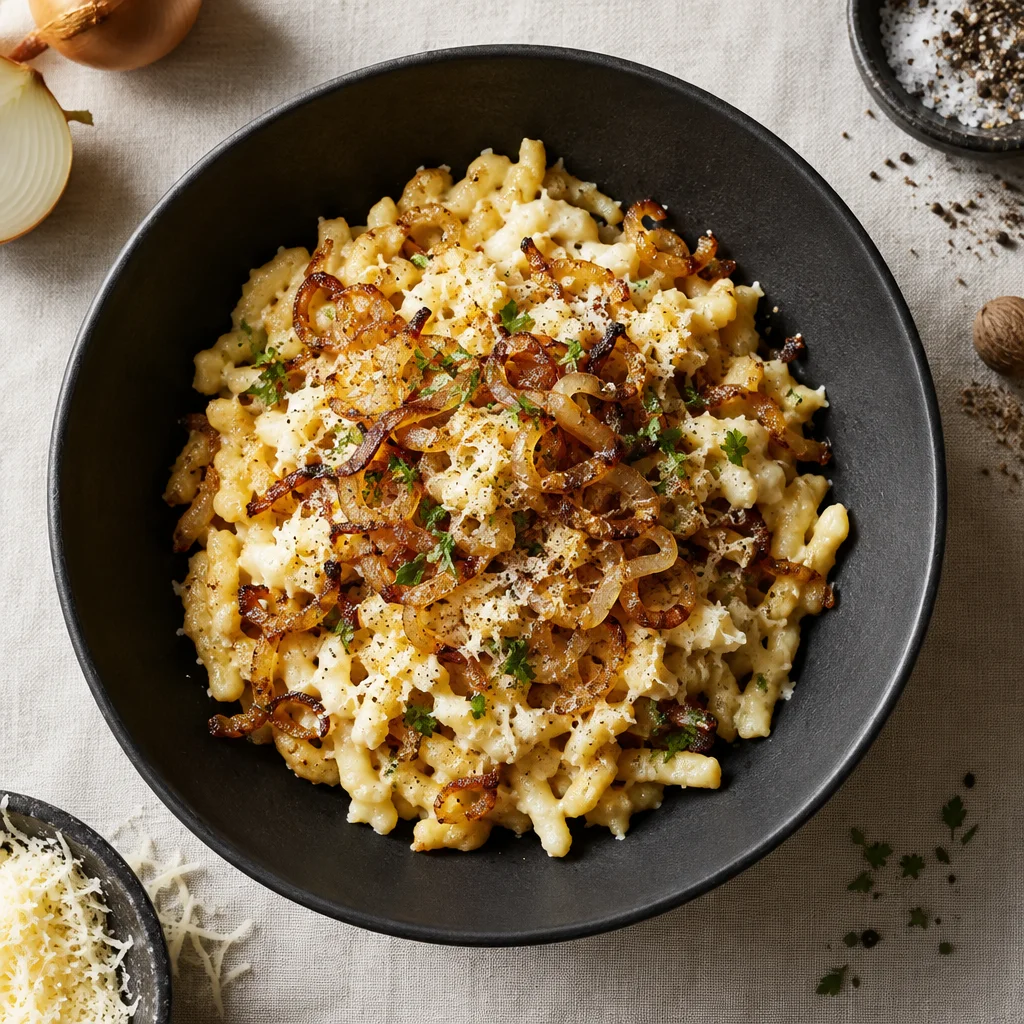 Käsespätzle mit Röstzwiebeln