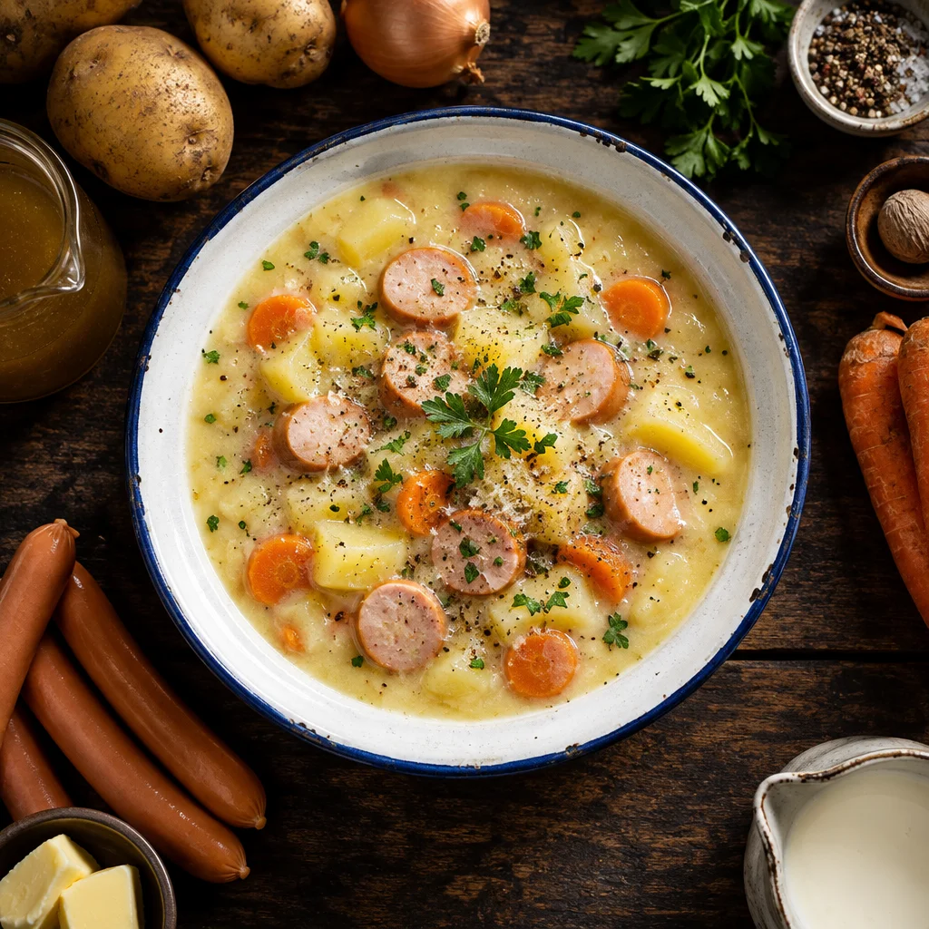 Kartoffelsuppe mit Wiener Würstchen