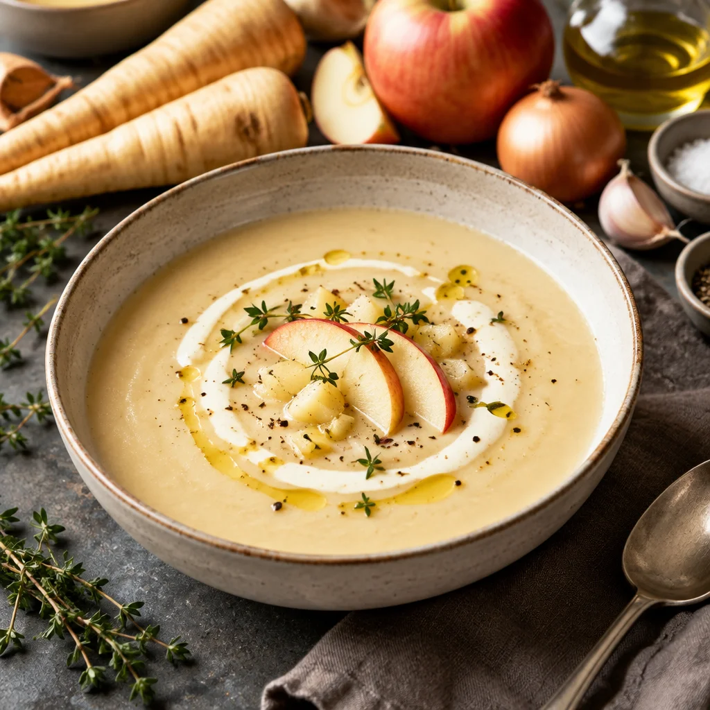 Cremige Pastinaken-Apfel-Suppe