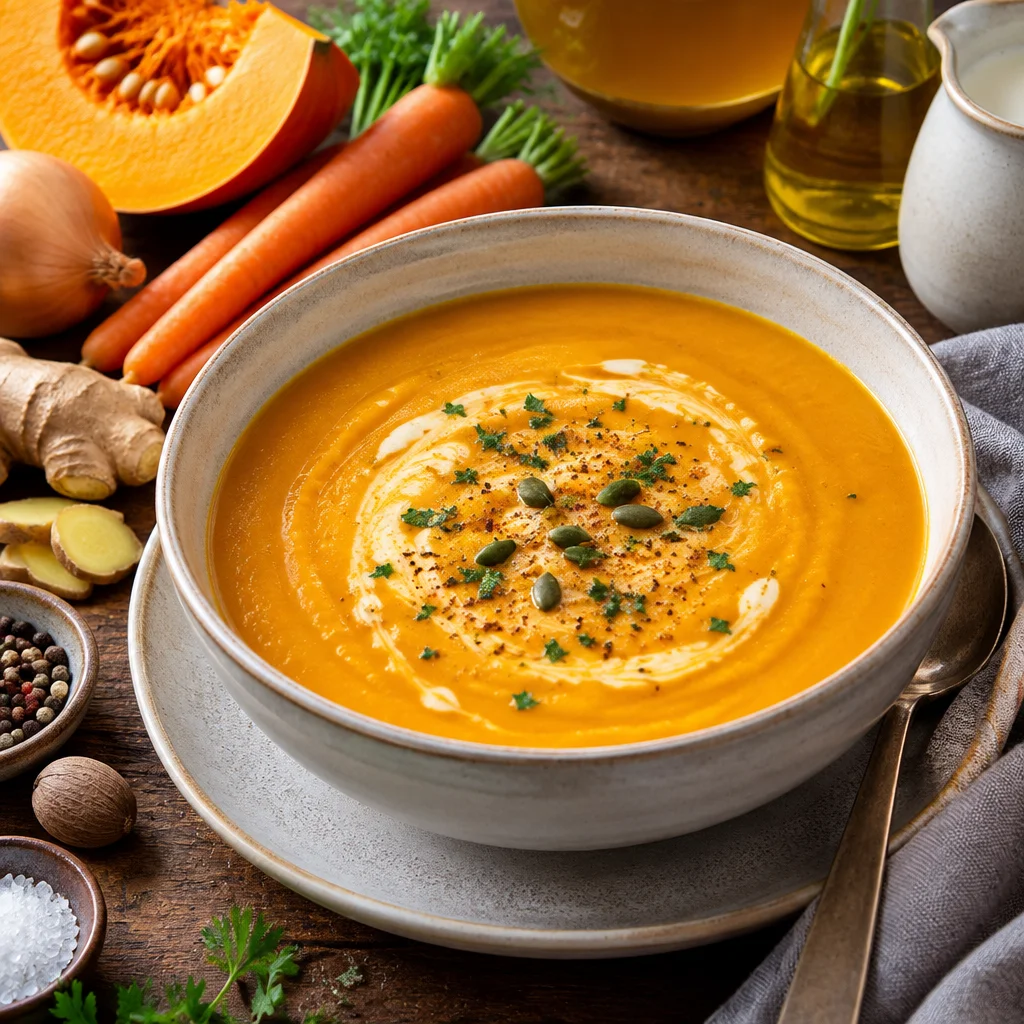 Kürbis-Karotten-Suppe mit Ingwer